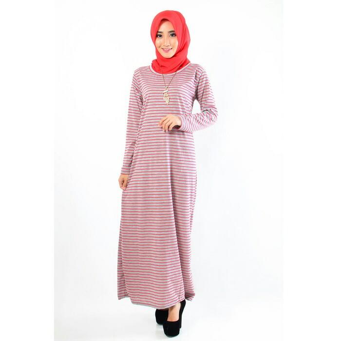 Kfashion stripe gamis maxi simpel