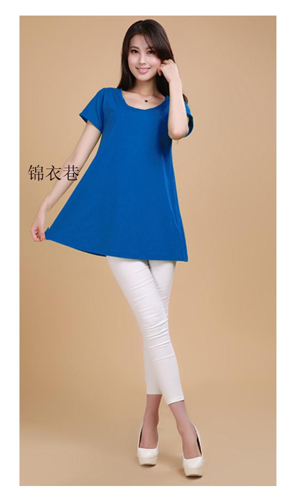 2018 pakaian musim panas model baru katun murni ukuran besar lengan pendek wanita baju kaos longgar model setengah panjang mm Gaya Korea Baju Dalaman Atasan putih