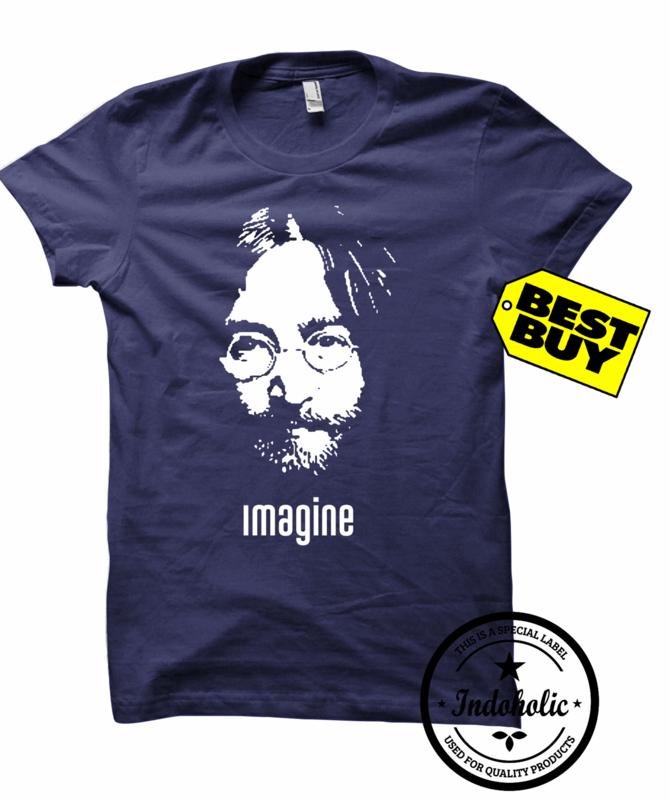 Indoholic Apparel Kaos Distro Imagine Jhon Lenon Baju Pria Bandung Lengan Tangan Pendek Raglan Reglan Muslim Moslem Premium Lebaran Gildan Murah Keren Wanita Anime