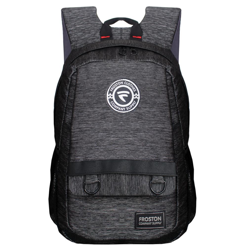Froston TJ-F001 Tas Pria Tas Wanita Tas Ransel Pria Tas Ransel Wanita Tas Punggung Tas Laptop Tas Korea Tas Ransel Korea Tas Sekolah Tas Ransel Wanita Korea Tas Ransel Cewek Tas Original SIze 17 Inchi Korean Style - Black + Raincover