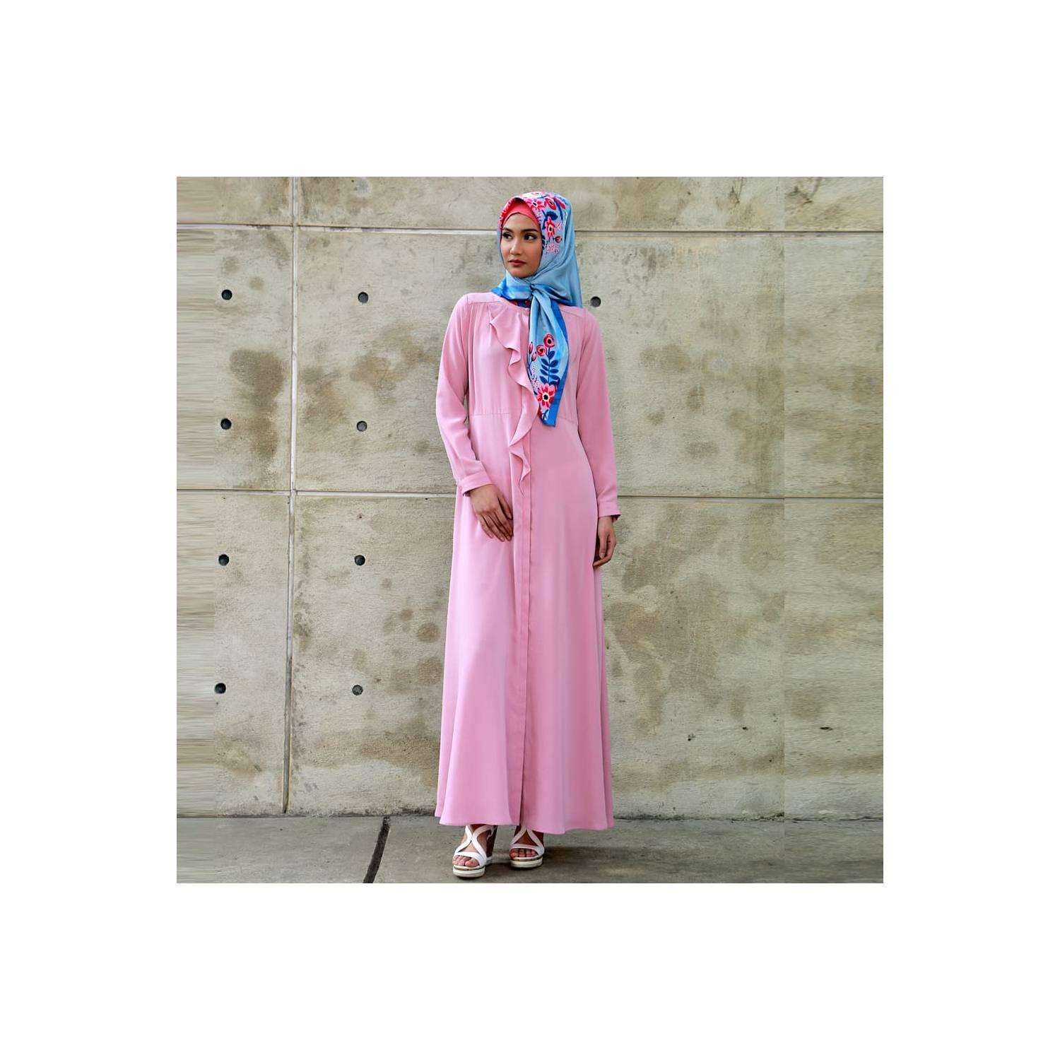 Zoya Dress Gamis Muslimah Cantik - Melodie Dress - Merah Muda, L