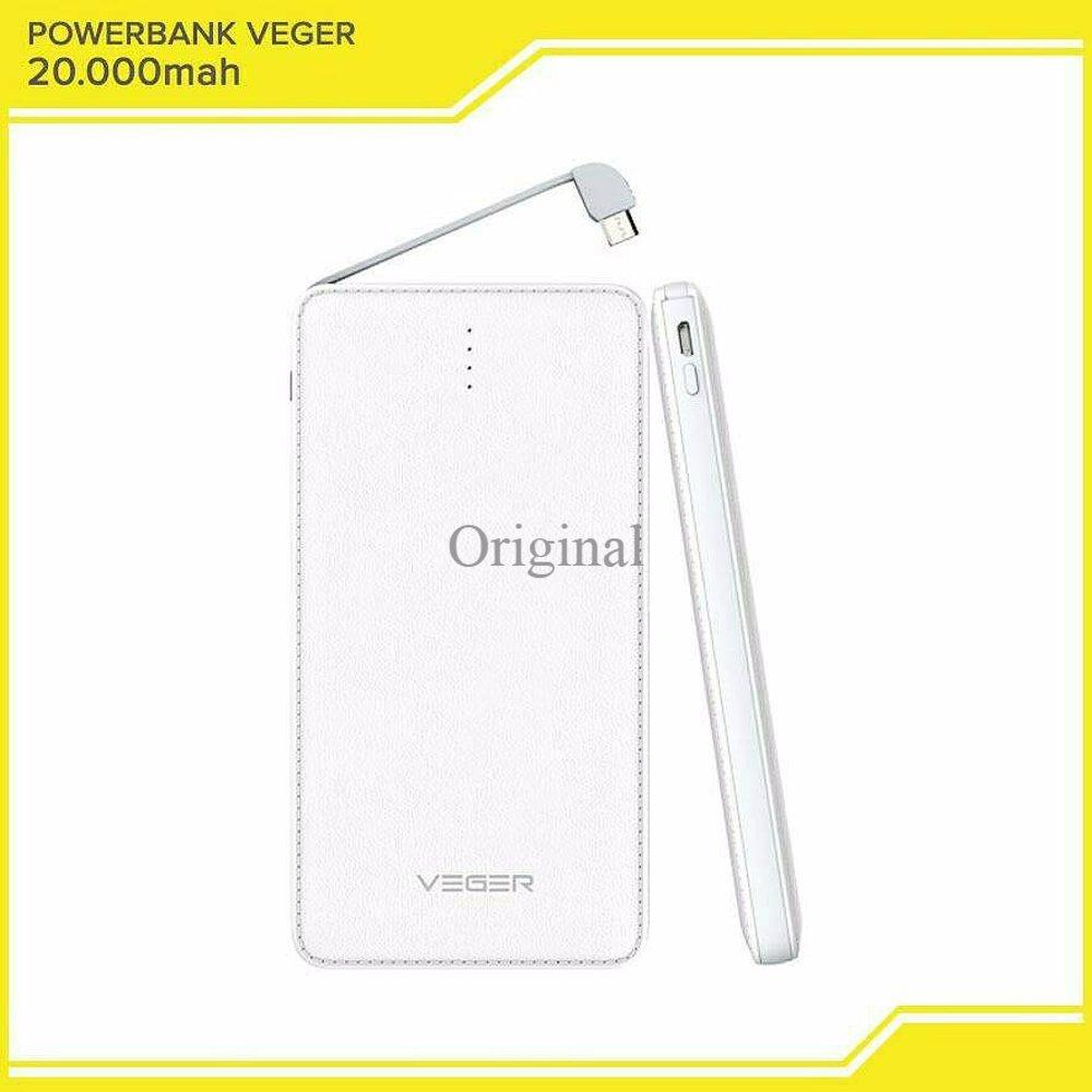Powerbank Veger 20000 mAh Portable Slim Real Capacity - Original Garansi Resmi 1 Tahun