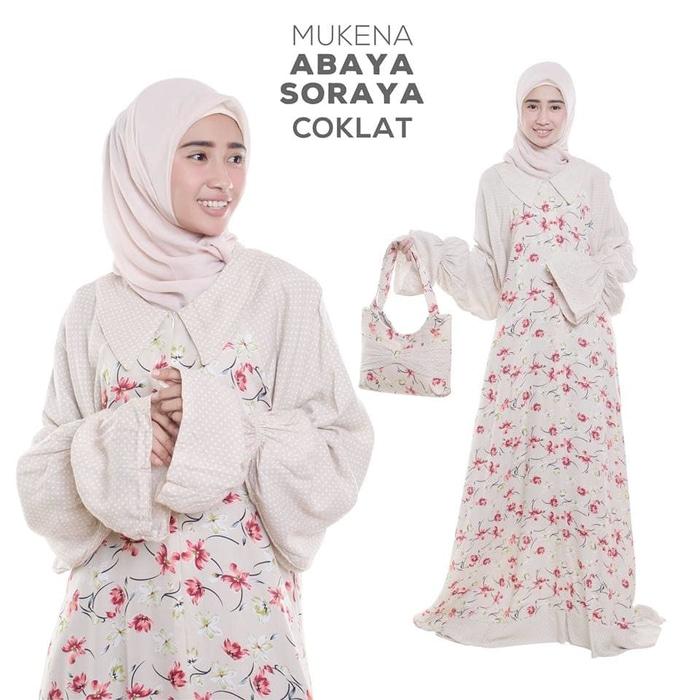 MUKENA DEWASA TERUSAN ABAYA SORAYA COKLAT