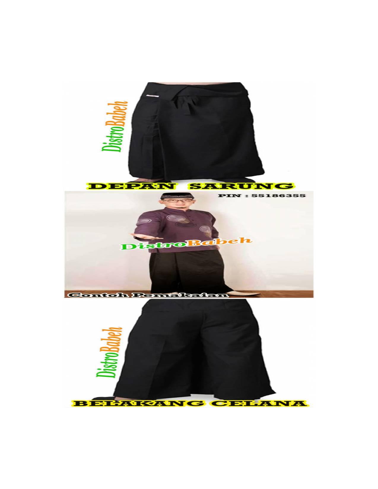 TERMURAH Celana Sarung UJE | Warna HITAM | Busana Muslim | Baju Koko |