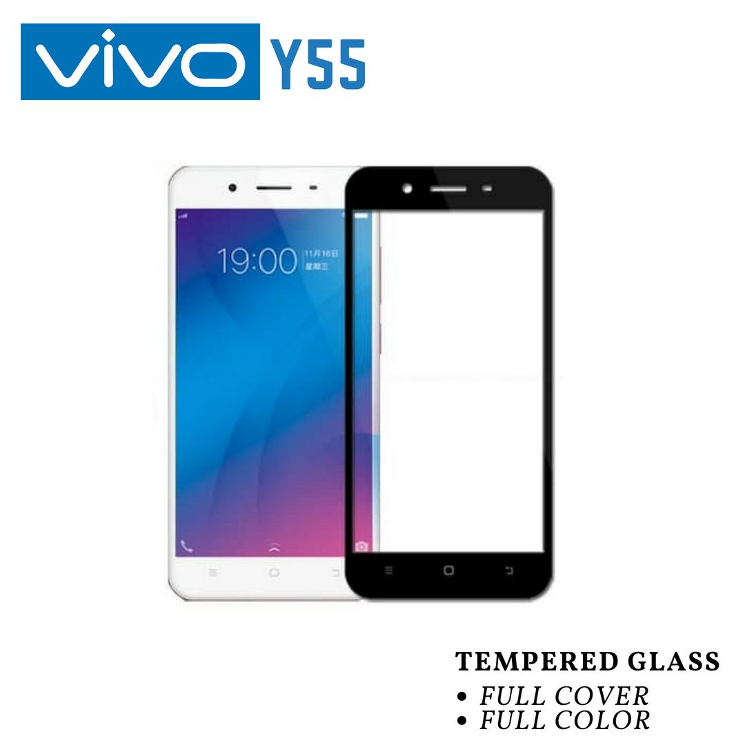 Tempered Glass Vivo Y55 Full Cover Full Color - Hitam