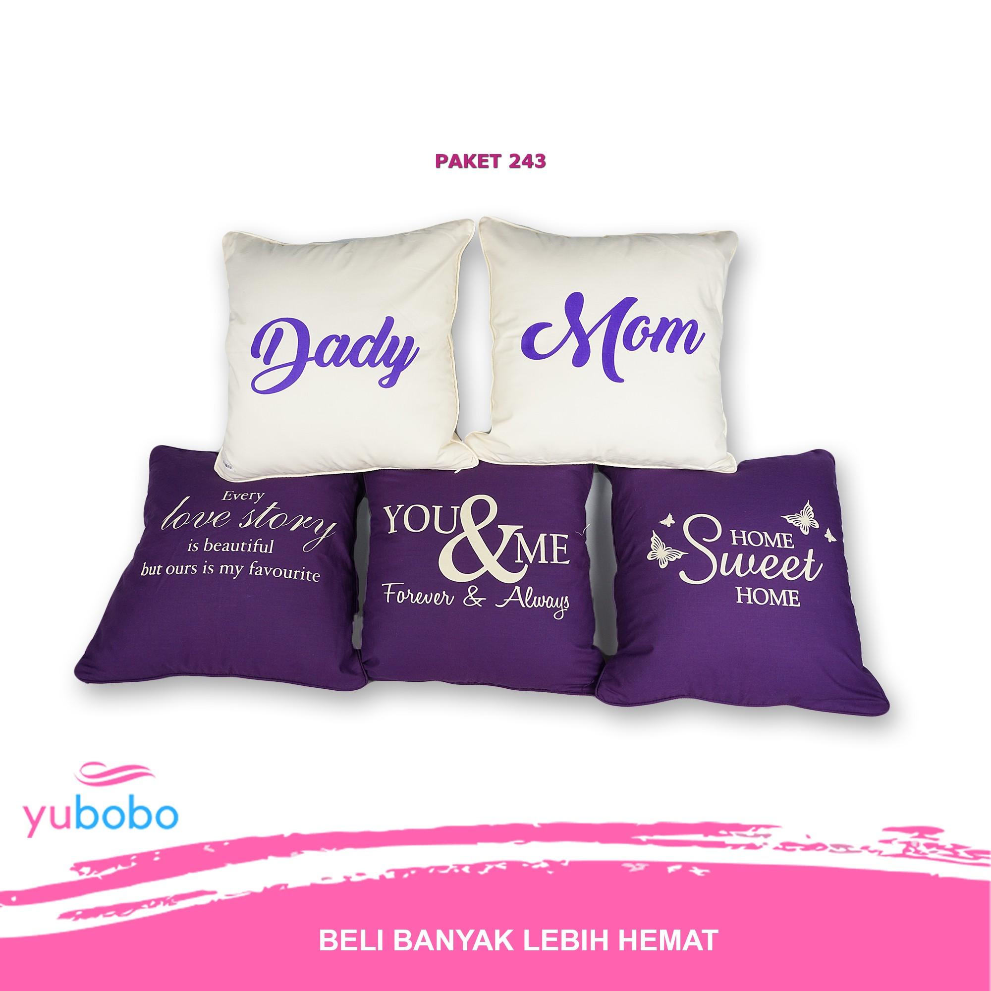 Paket Sarung Bantal Sofa (1 Set / 5 Pcs) Kursi Tamu (Hanya Sarung) - Yubobo