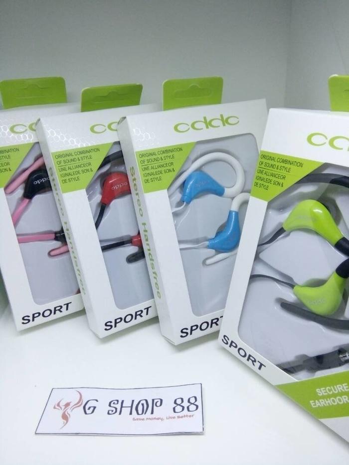 Handsfree Sport Branded Oppo Handsfree With Cantolan Telinga Pengiriman Random - Bisa Untuk Vivo V1 V3 V9 V7 V7+ V5 LITE Y65 Y67 Y69 Y53 Y25 Y51 LG Optimus G Pro 2 Lite G2 Mini G3 Stylus S G4 G6 K8 K4 LTE