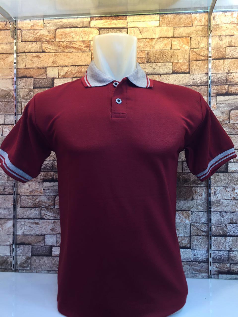 POLO POLOS KOMBINASI MARUN / KAOS KERAH POLOS PRIA / POLO SHIRT MURAH / KAOS BERKERAH