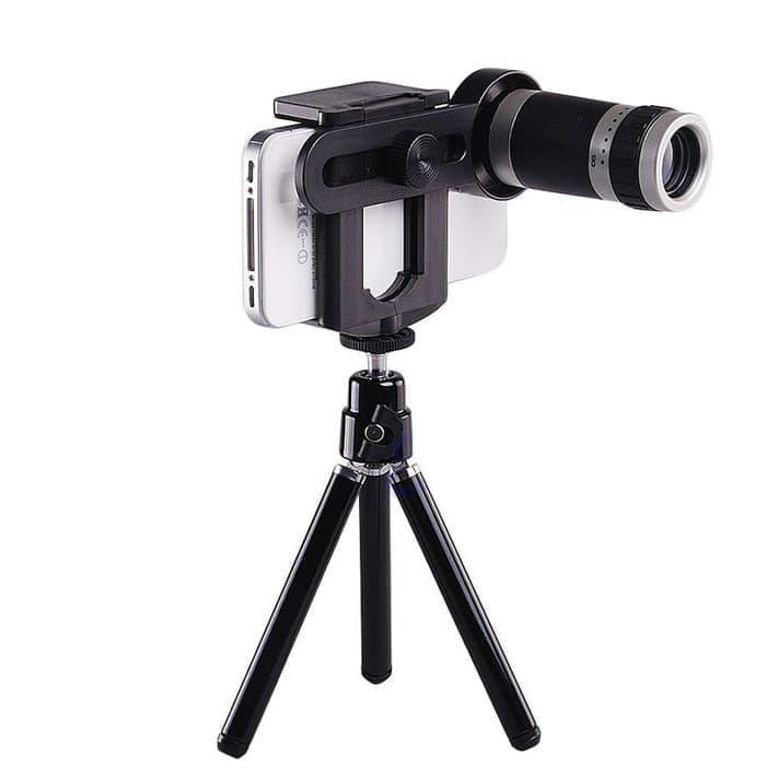 Lensa Tele Zoom 8X + Tripod Mini Untuk Smartphone FF008