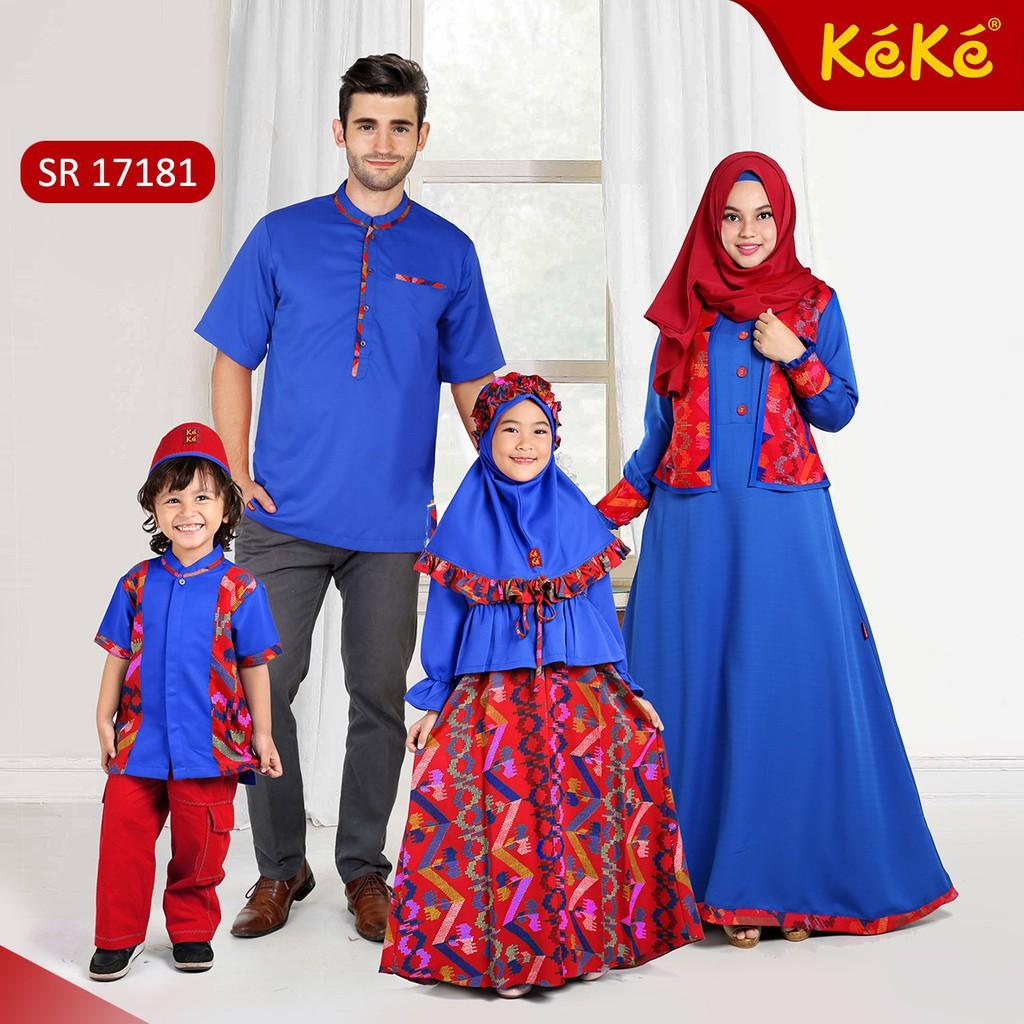 (TERBARU) Busana Muslim Sarimbit Keke Warna Biru Benhur SR 17181 (Gamis Anak No. 0)