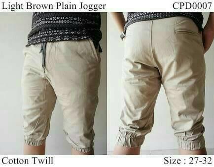 celana jogger pants pendek 7/8 cowo bahan katun strech