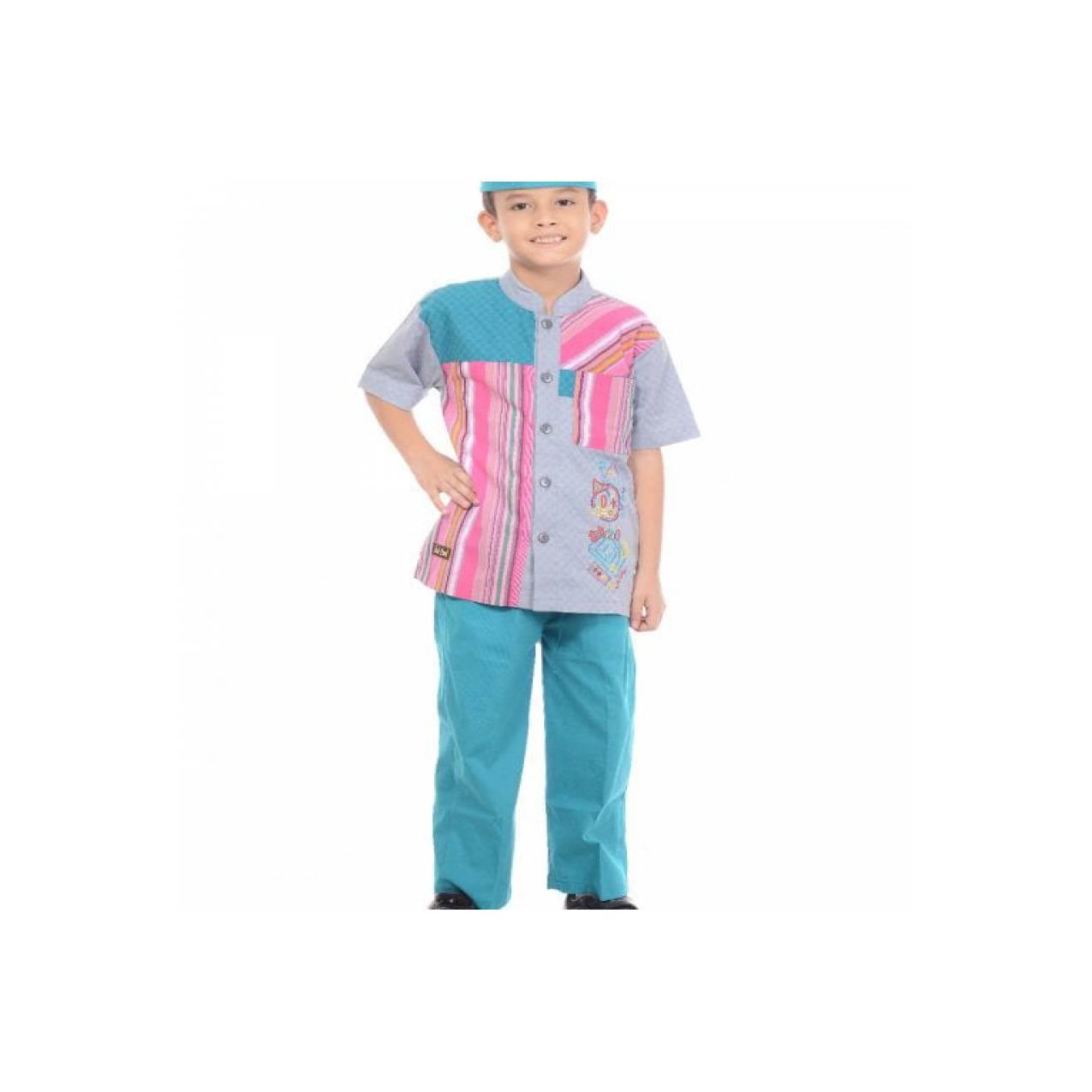 Baju Anak Muslim, Koko Anak Katun, Koko HAIHAI AK 02 Umur 10 Tahun