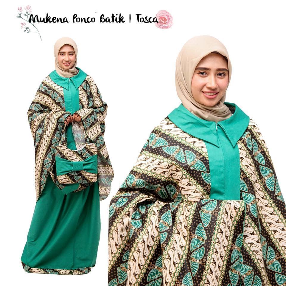 viza - MUKENA DEWASA KATUN JEPANG PONCO BATIK TOSKA (TANPA KEPALA)baju muslim wanita / baju muslimah / baju muslim wamita terbaru / baju muslim murah TERBARU!!