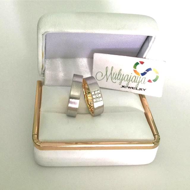 Cincin Kawin Nikah Tunangan Emas Palladium - Silver Custom