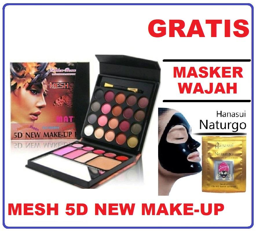 Mesh 5D New Make Up Kit All In One Eyeshadow Blush On Powder Lipstick + GRATIS Masker, Make Up