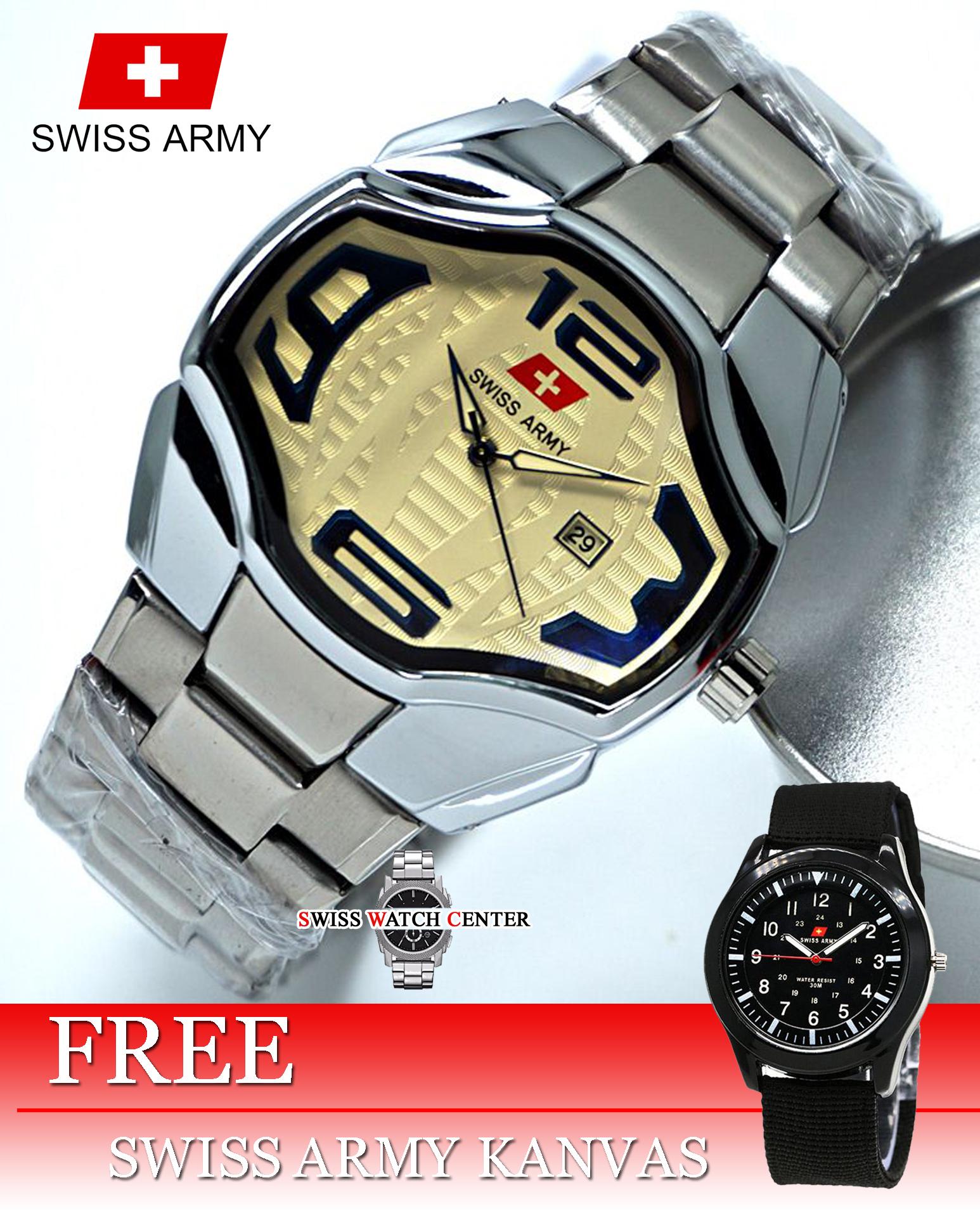 Swiss Army Jam Tangan Sport Resin Hitam Sa Fb Free Kanvas Swiss Army Jam Tangan Pria SA5169SWC Fitur Kalender Aktif [ BONUS JAM TANGAN