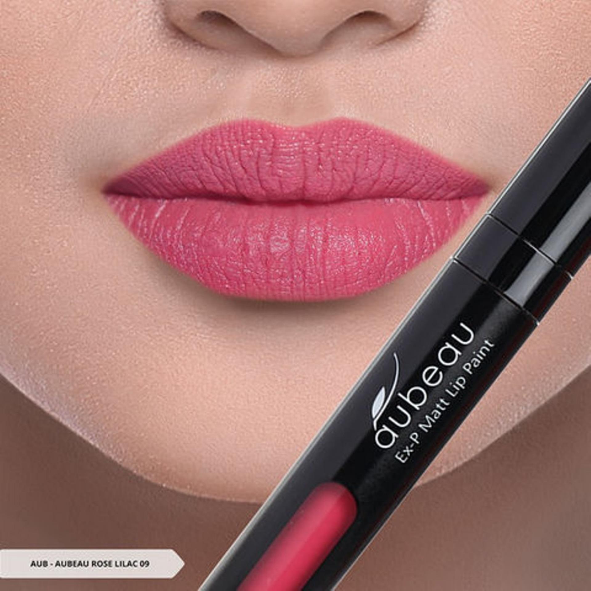 Aubeau Ex-P Matt Lip Paint (09 Rose Lilac) - Warna Pigmented Lipstick Matte