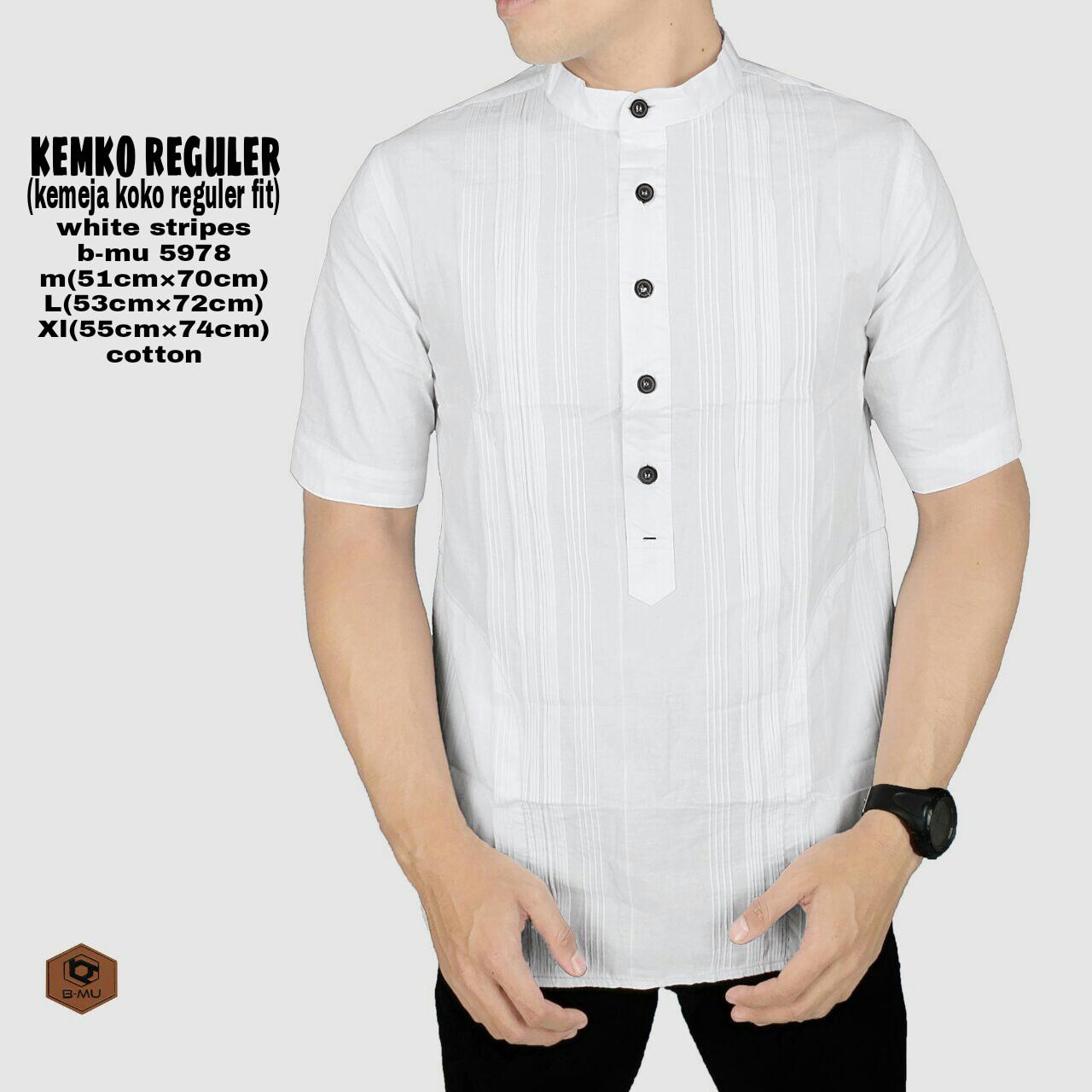 the most - Kemeja Pendek putih Kemko kerah koko/grandad Kemeja Koko kemeja santai adem motif Garis nyaman kantor kerja Kemeja Bagus Kemeja Murah atasan cowok termurah terlaris beli baju distro bandung