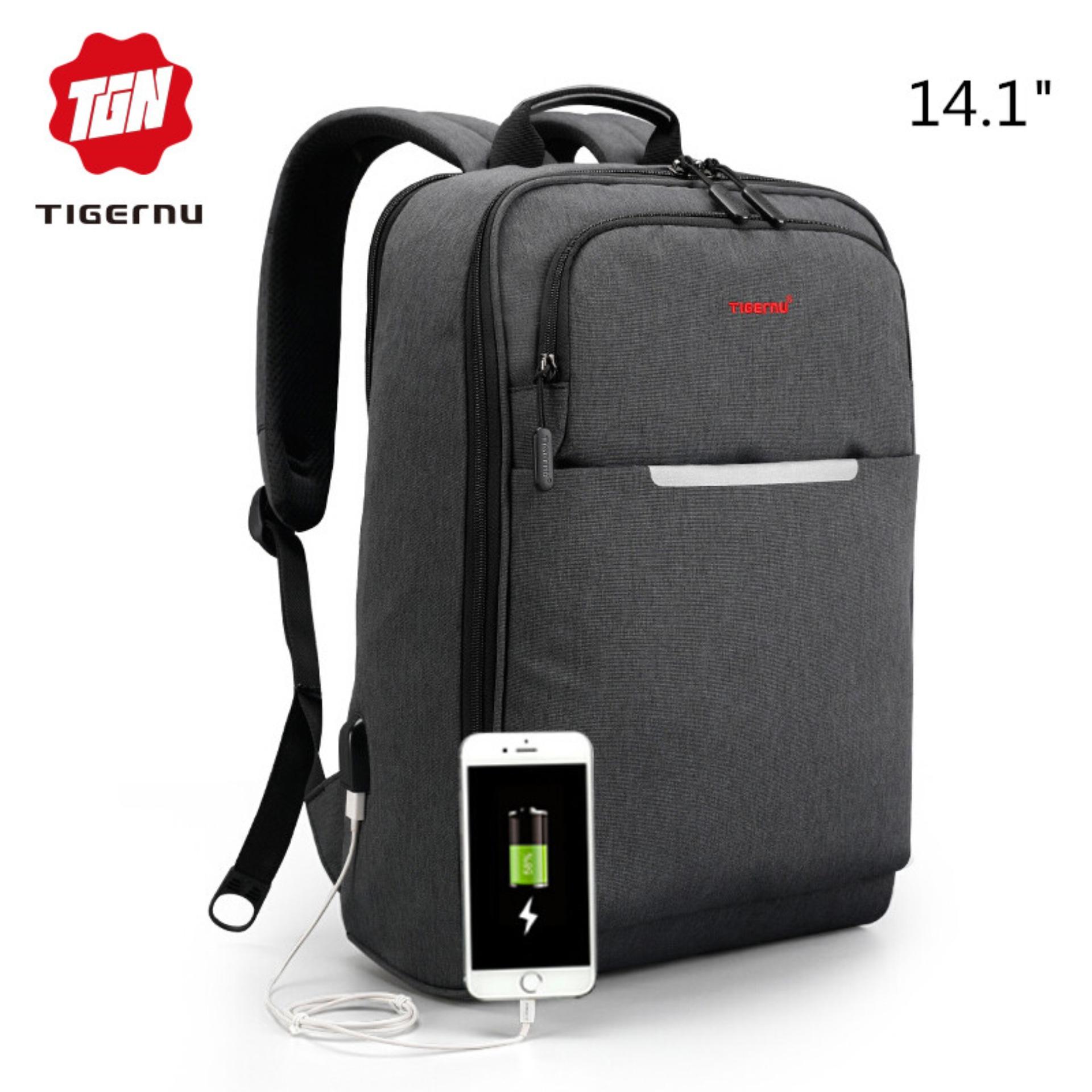 Tigernu Baru USB Pengisian Laptop Ransel Cocok untuk 12-14 Inch Laptop 3305-Intl