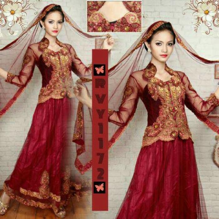 (BONUS SELENDANG) Kebaya Modern - Gaun Kebaya - Gaun Nikah - Gaun Pengantin - Gaun Pesta