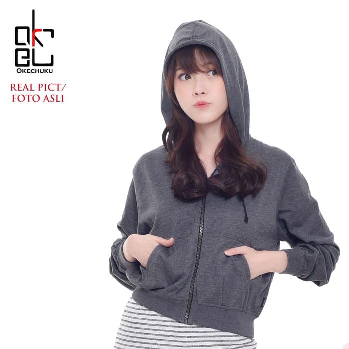 Diskon DELLA JACKET -Jaket Crop Tangan Panjang Hoodie Wanita Fashion