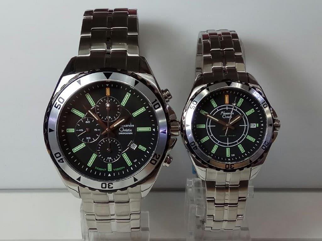 ALEXANDRE CHRISTIE AC 9215 COUPLE SPORTY NIGHT VISION SILVER BLACK ORI