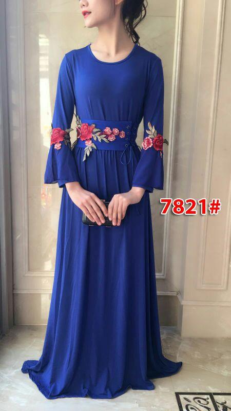 7821a# maxi dress / dress fashion / baju muslim/ fashion wanita / gaun panjang import