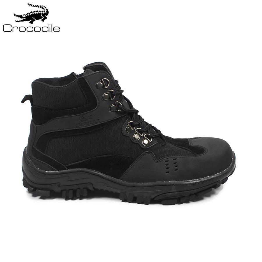 sepatu boots safety gunung hikking tracking crocodile indicator hitam sepatu pria