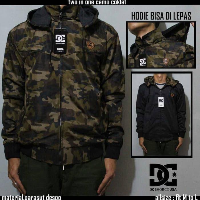 Best Top Seller!! JAKET PARASIT BOLAK BALIK PRIA DC ARMY - ready stock