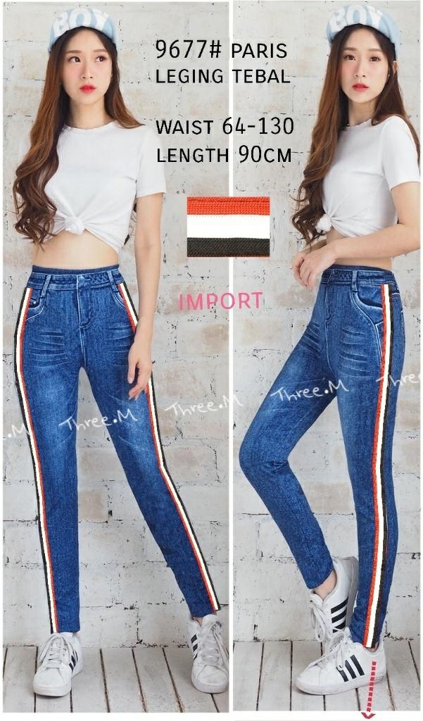 Novi.olshop LEGGING IMPORT PARIS ( Motif Jeans ) / Celana legging Wanita / LEGING BLUDRU + LIST Celana List Wanita/ Celana Fashion Wanita/ celana wanita/celana legigng wanita / CELANA JEGGING LIST IMPORT ASLI BAHAN PREMIUM / Celana Panjang / Legging Jeans