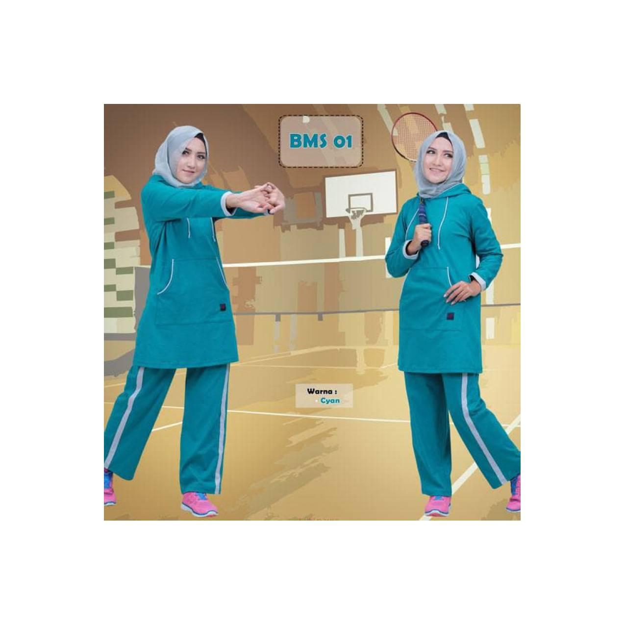 Baju Olahraga Wanita Lengan Panjang Baju muslim Sport (BMS) 01 XL