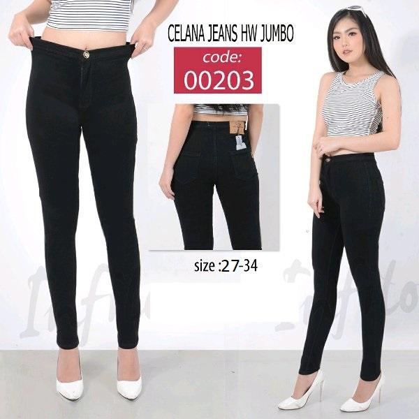 Saroha Celana Highwaist Jeans Wanita Fashion Pakaian Atasan Wanita Skinny Denim