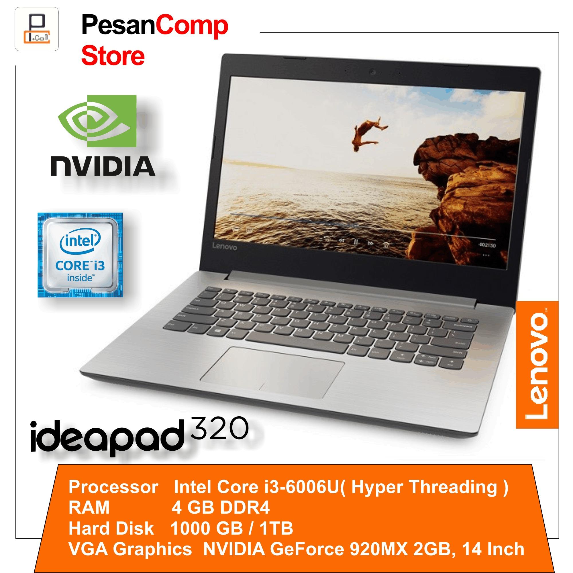 Lenovo IdeaPad 320-14ISK Intel i3-6006U / NVidia GeForce 920MX 2GB / 4GB DDR4 / 1 TB / DOS / 14 Inch / Slim Desain / Garansi Resmi Lenovo Indonesia