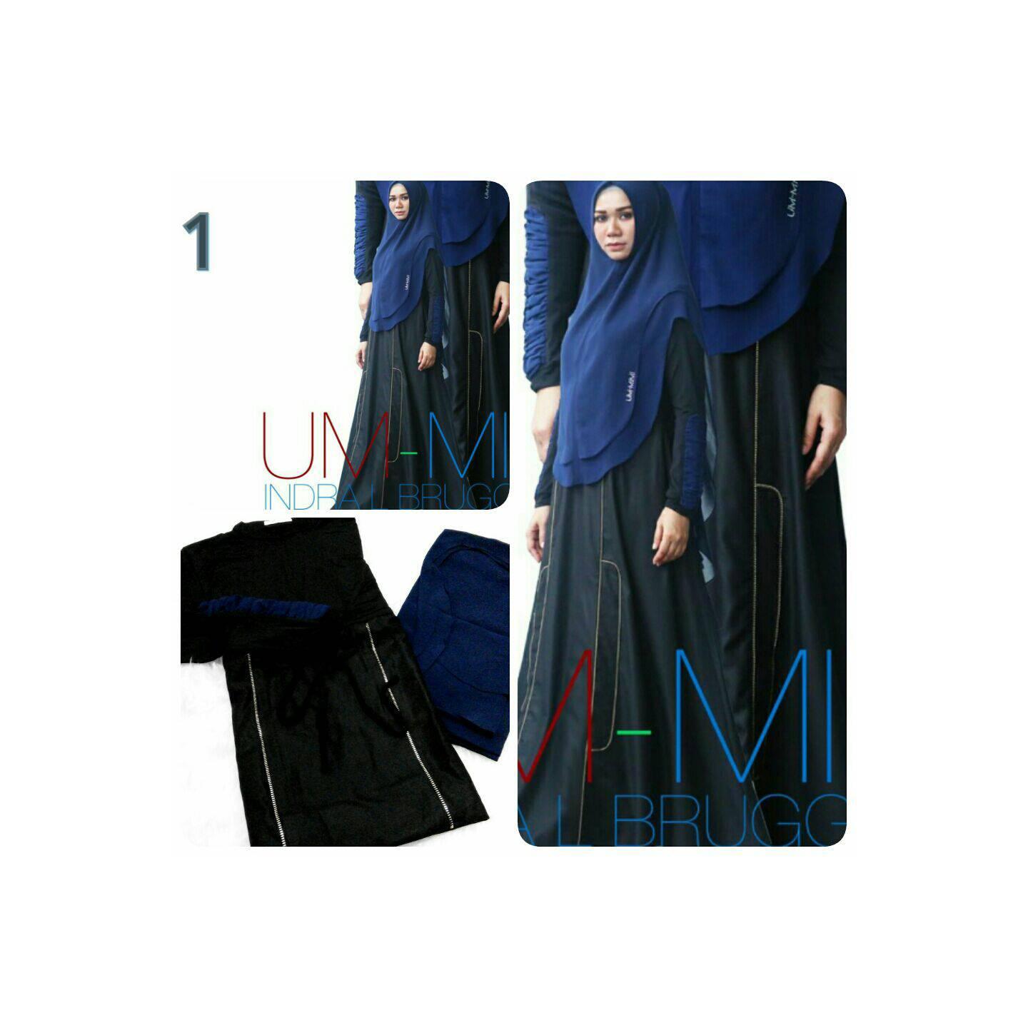 NAVY | GAMIS SYAR'I NAMIRA ZIPPER by UM-MIMI INDRALBRUGGMAN