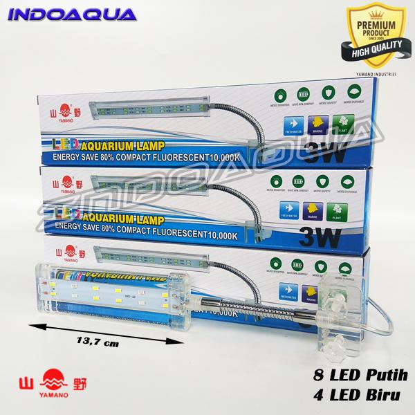 Lampu Aquarium Aquascape Murah Yamano Jepit 3 watt