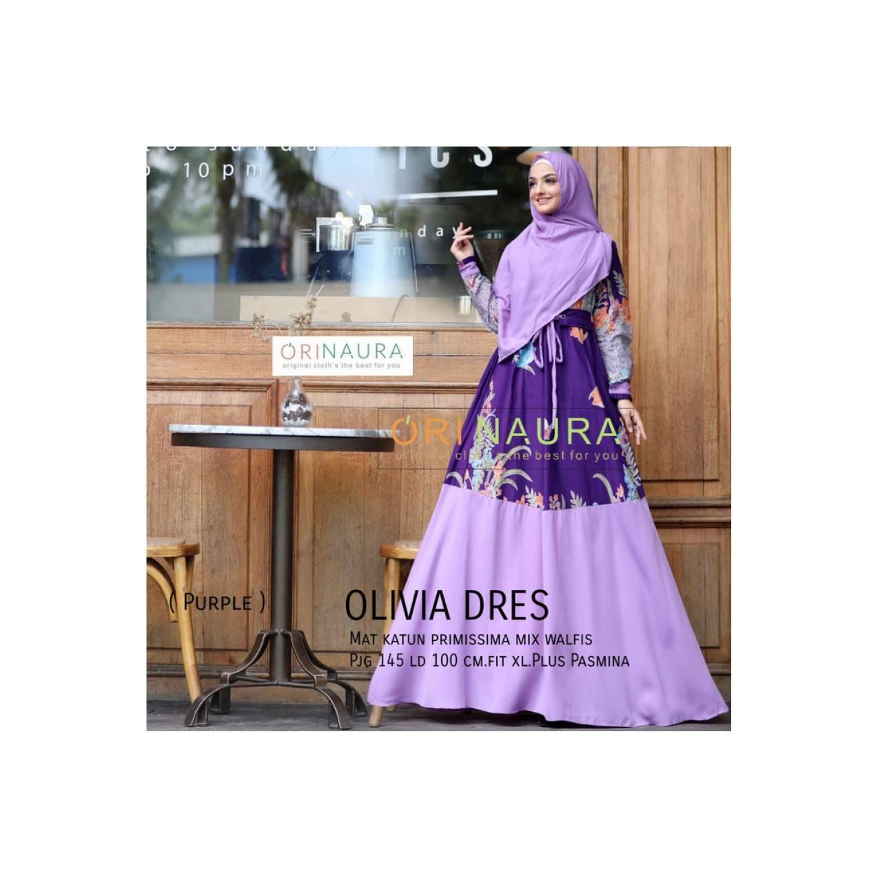 baru olivia syari dres gamis katun batik etnik busui umbrella ori