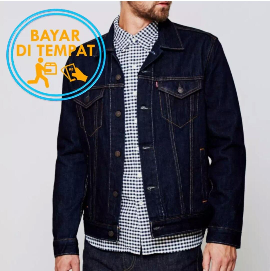R.S. Jaket denim pria elegan