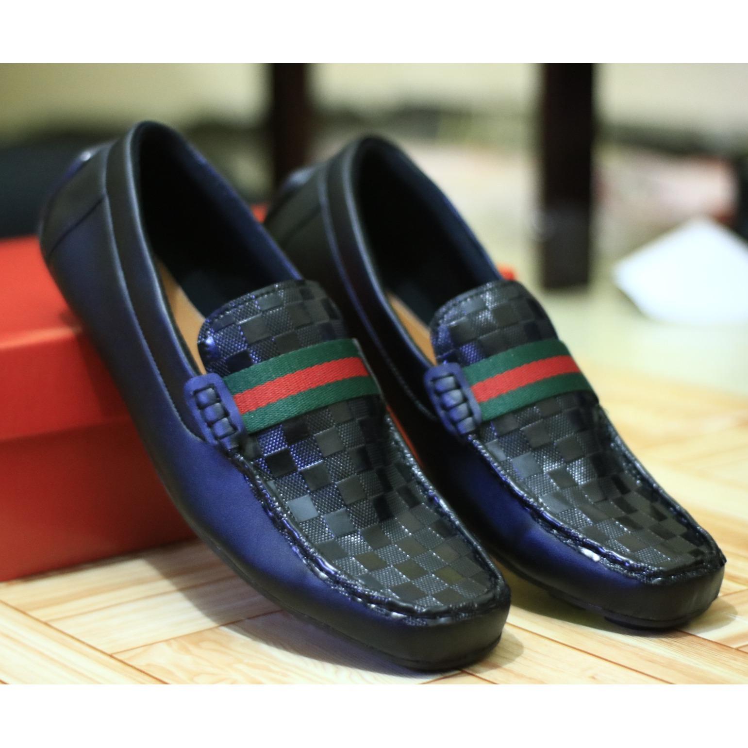 sepatu casual gucci pria Sepatu Kantor formal mocasin slip on flat shoes slop pria kickers loafers adidas (Lokal) 