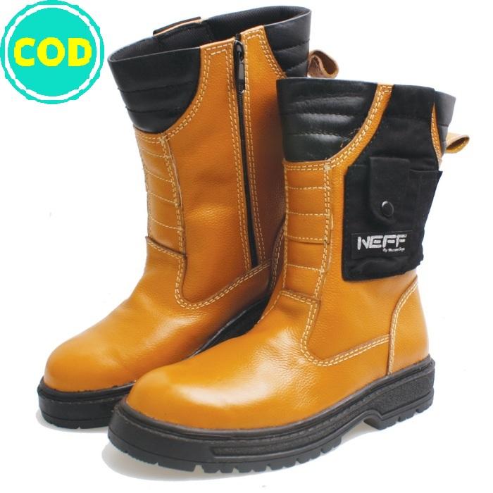 Sepatu Boot Pria Safety Kulit Ori Basama Soga - BSM 307