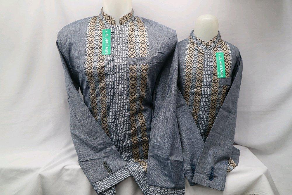 Grosir Baju Muslim Baju Koko Jasko Jas Koko Biru Lengan Panjang Couple Pasangan Ayah Anak di lapak Al Muttaqin Collection produsenbajukoko