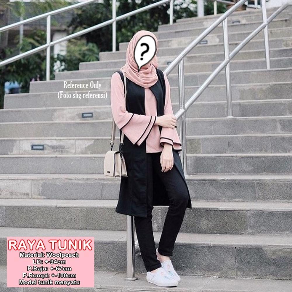 Baju Muslim Original Blus Raya Tunik Wolfice Baju Panjang Wanita Pakaian Modis Tunic Casual Modern Atasan Kerja Blouse Trendy Terbaru