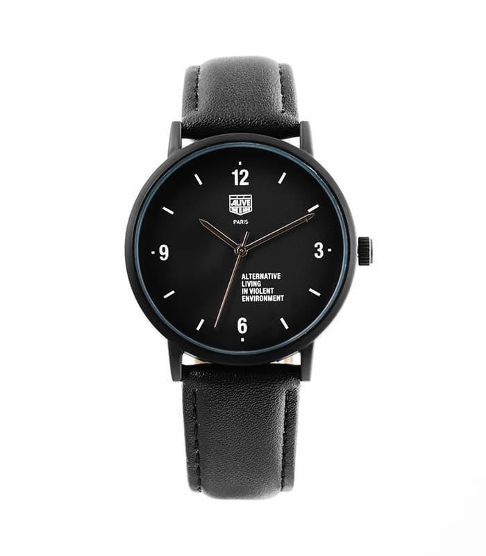 JAM TANGAN PRIA ALIVE HITAM KULIT QUENTIN GPU1107B5 OR A