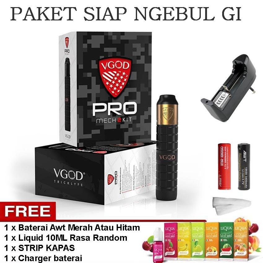 VGOD Pro Mech 2 Kit Vape / Rokok Elektrik RDA + Free Baterai AWT(Hitam/Merah) + Free 1 STRIP Kapas + Free Liqua Random + Free Charger Baterai - Warna Random VGOD Pro Mech 2 Kit Vape / Rokok Elektrik RDA + Free Baterai AWT(Hitam/Merah) + Free 1 STRIP Kapas + Free Liqua Random + Free Charger Baterai - Warna Random