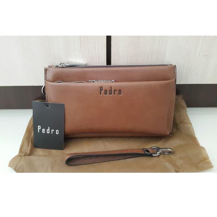 HAND BAG PRIA IMPORT PEDRO A108 DOMPET CLUTCH BAG SUPER PREMIUM - Hitam