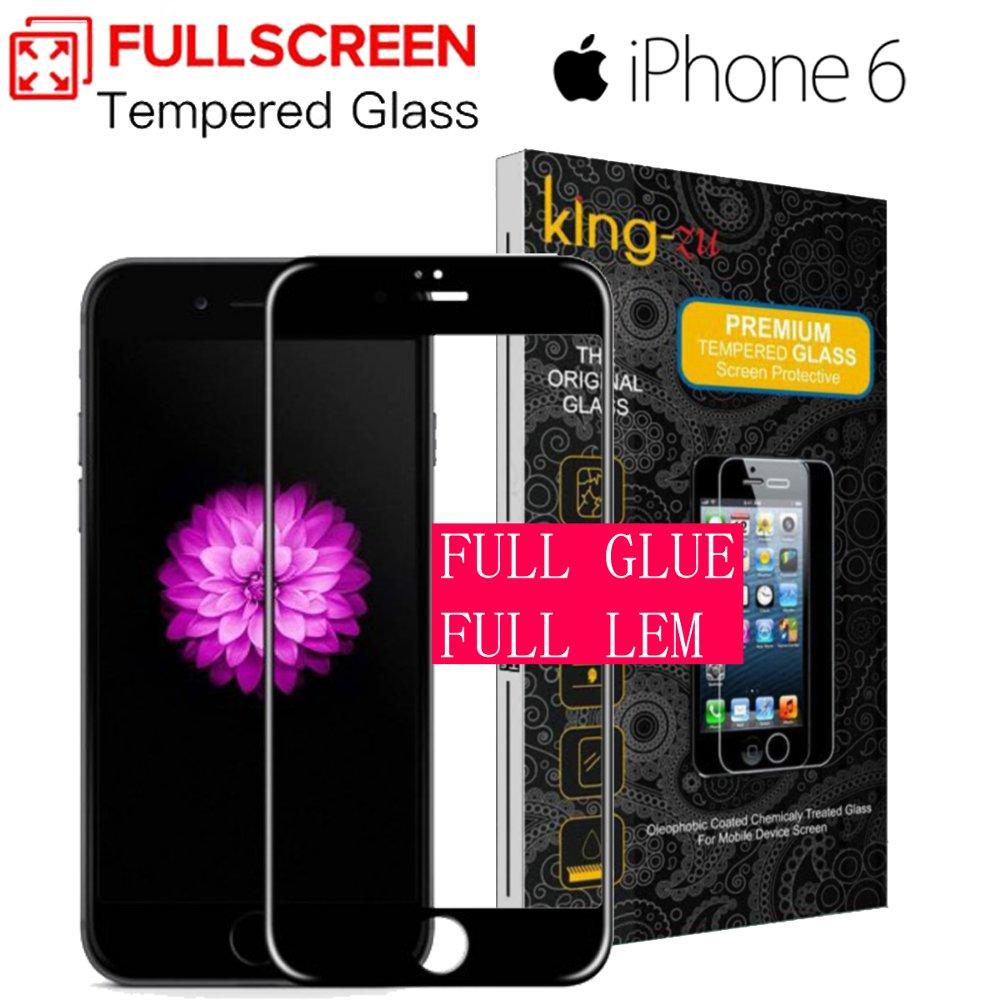 COVER IPHONE 6 LAYAR 4,7 FULL GLUE / FULL LEM 5D Hitam Tempered King Zu