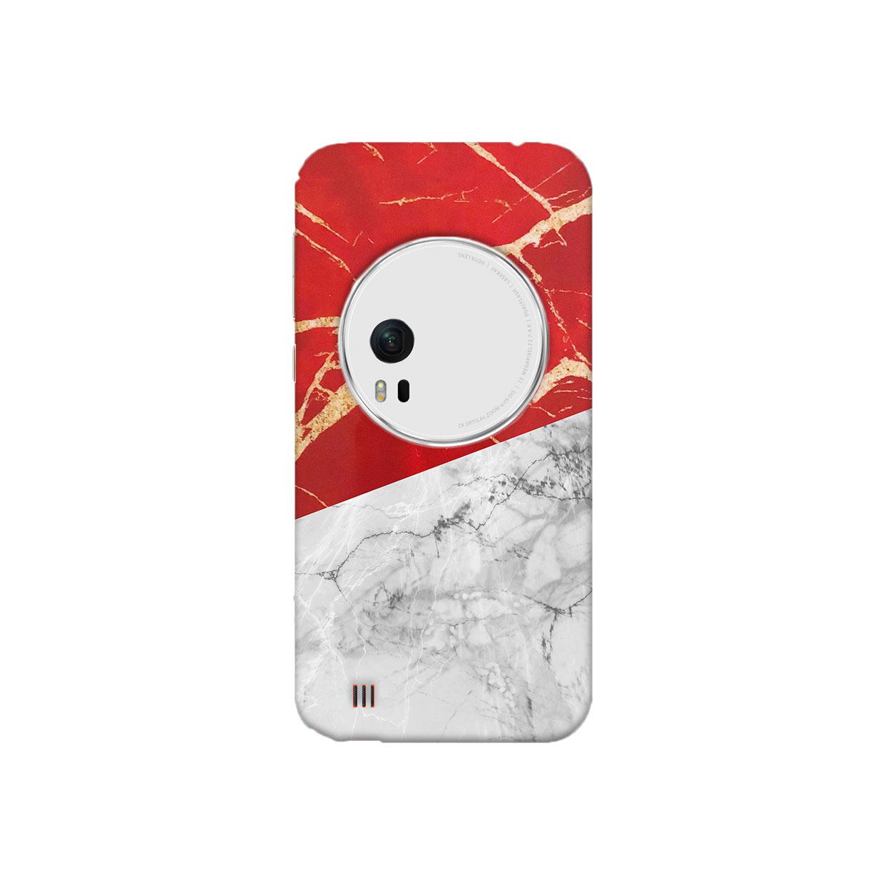 Premium Case Indonesia Red White Marble Flag Asus ZenFone Zoom Hard Case Cover