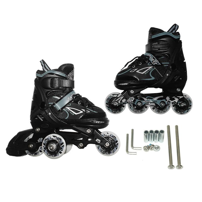 EELIC SER-PK666 ANAK MULTIFUNGSI PU SEPATU RODA ROLLER UKURAN S DALAM DINAMO INLINE SKATE BAHAN SEPATU ABS BERKUALITAS RODA DAPAT DIUBAH UNTUK PEMULA DAN PROFESIONAL DILENGKAPI DENGAN SPERPAT