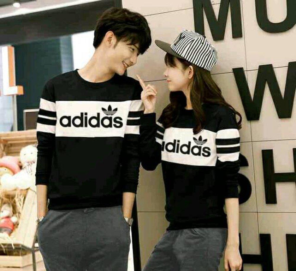 SWEATER COUPLE LP ADIDAS BIRU-MAROON-HITAM-NEVI-MERAH di lapak COUPLE GROSIR couplegrosir