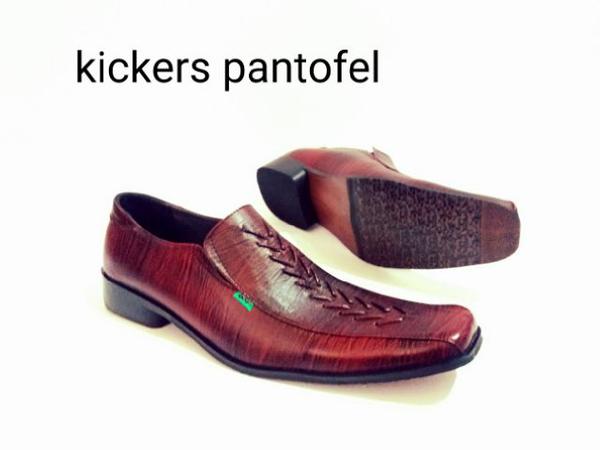 Jual Sepatu Kerja pria Kickers Pantofel Kulit Maroon Baru - QGXgVi