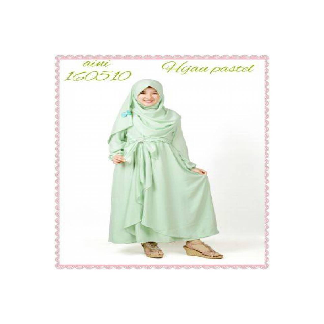 Gamis Anak Ani 160510 HIJAU (SZ6)|jual gamis anak syari cantik